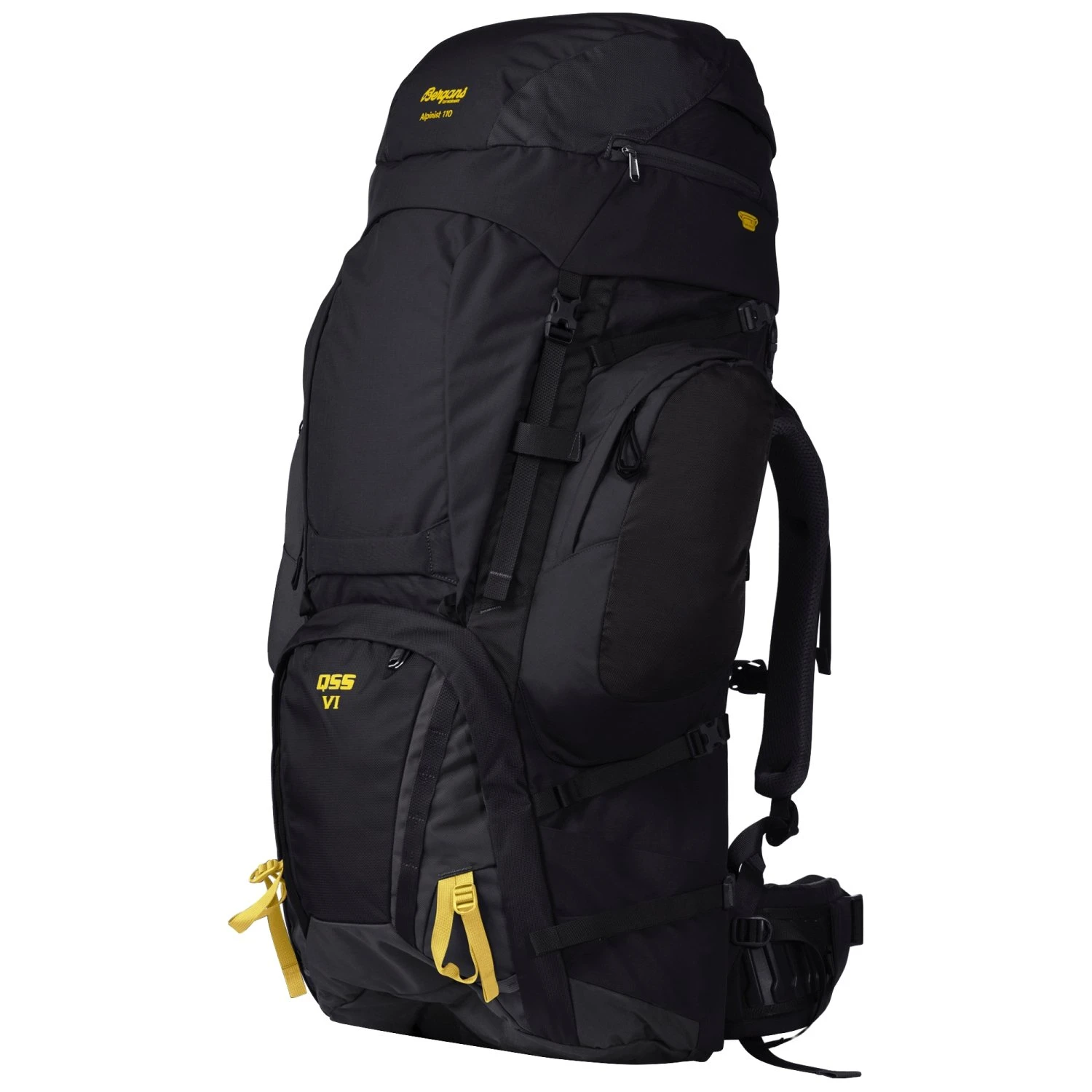 Bergans Alpinist V6 Medium 110L Rucksack (black/waxed-yellow)