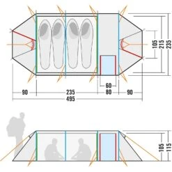 Tatonka Alaska PU 4 Zelt (light-olive) -Gregory || VAUDE || Exped Verkaufsgeschäft Tatonka Alaska PU 4 Zelt light olive D 2459 333 Bild 2