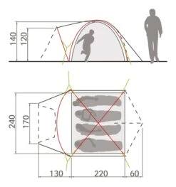 Vaude Campo Grande XT 4P Zelt (terracotta) -Gregory || VAUDE || Exped Verkaufsgeschäft Vaude Campo Grande XT 4P Zelt terracotta D 14227 170 Bild 3